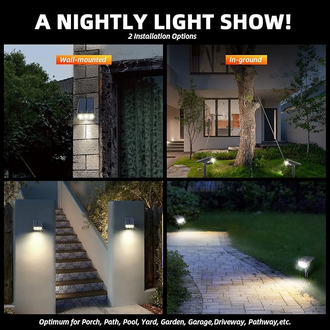 Solar Lights Outdoor Waterproof Landscape Lights, 40 LEDs Solar Spot Lights - Image 3