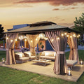 Aoxun 10'x12' Hardtop Gazebo, Aluminum Frame Permanent Pavilion by Aoxun