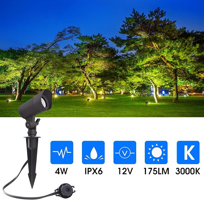 LED Landscape Lights with Connectors, 12V Low Voltage, Warm White 3000k - Image 5