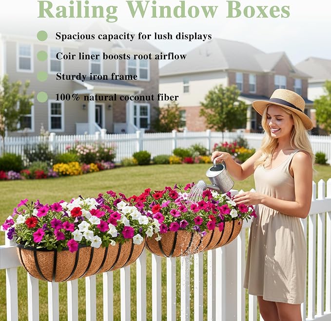 36 Inch Railing Planter Window Box Deck Balcony Rail Planter - Image 2