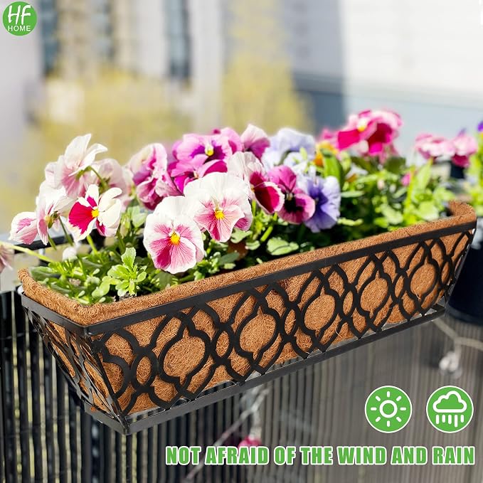 HFHOME 4Pcs 24" Trough Coco Fiber Replacement Liner, Natural 24 in Window Deck - Image 6