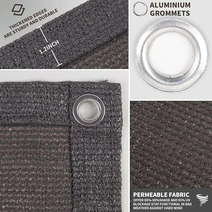 LOVE STORY Custom Size 3'x20' Dark Grey Balcony Privacy Screen, UV Block - Image 3
