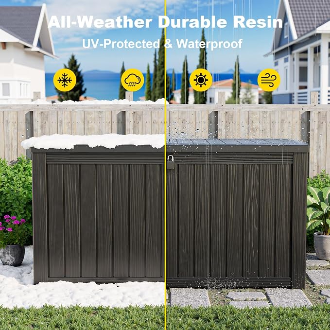 180 Gallon Outdoor Deck Box, Lockable Waterproof Outdoor Storage Boxes - Image 7