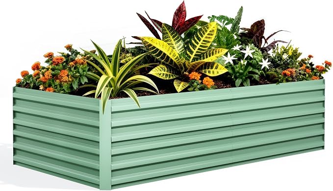 GarveeLife 6x3x2 ft Galvanized Raised Garden Bed, Rust-Resistant Raised Garden by GarveeLife