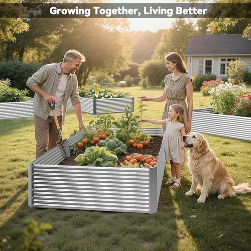 2 Pack Tall 6x3FT Raised Beds for Gardening, Corrugated Galvanized Steel Raised - Image 2
