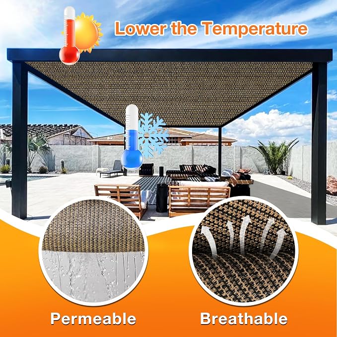 Artpuch Outdoor Pergola Shade Cover 5x16 FT Sun Shade Cloth - Image 4