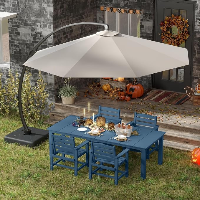 5-Piece Navy Blue Outdoor Dining Set - Image 8