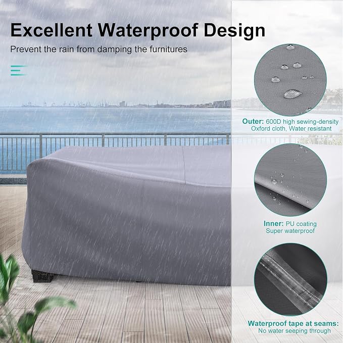 Patio Furniture Set Cover Waterproof, Heavy Duty 600D Funiture Covers - Image 6