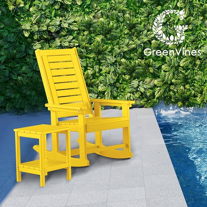 GREENVINES Outdoor Rocking Chair Set | 3-Piece | 2 Rocking Chairs - Image 4