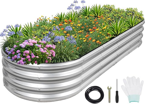 1MORE Galvanized Raised Garden Bed- Planter Garden Boxes Outdoor, Raised Beds by 1MORE