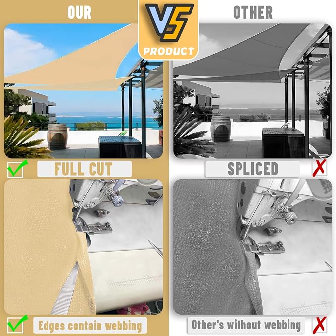 LOVE STORY Custom Size 7'x7'x7' Sand Sun Shade Sail Triangle Sunhsade Fabric - Image 7