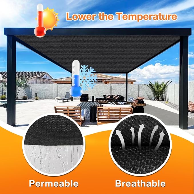 Artpuch Outdoor Pergola Shade Cover 10x16 FT Sun Shade Cloth - Image 4