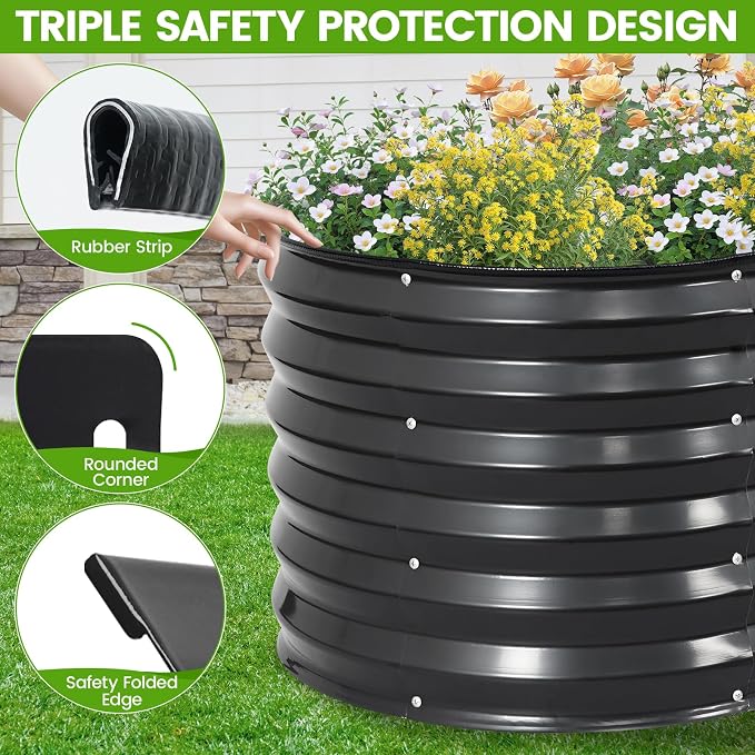 Galvanized Raised Garden Bed Outdoor |17'' Tall Planter Box Outdoor - Image 3