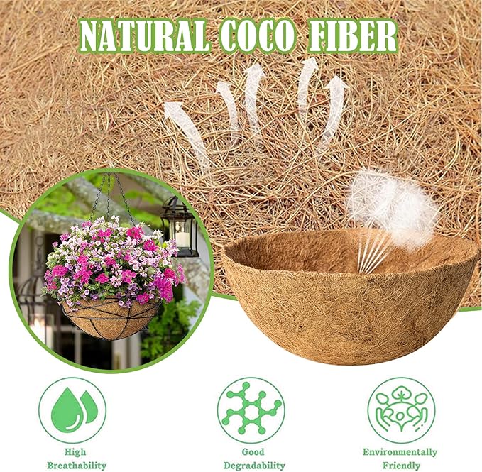 20 Inch Natural Coconut Husk Fiber Liners - Image 3
