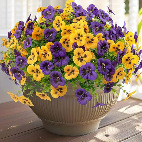 18 Pcs Artificial Fake Pansy Flowers by RowfadFlora