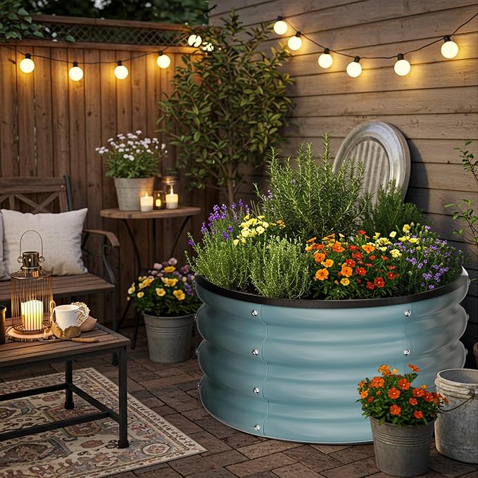 ZXZYHFTY Round Galvanized Raised Garden Bed kit, Round Large Metal Raised - Image 7