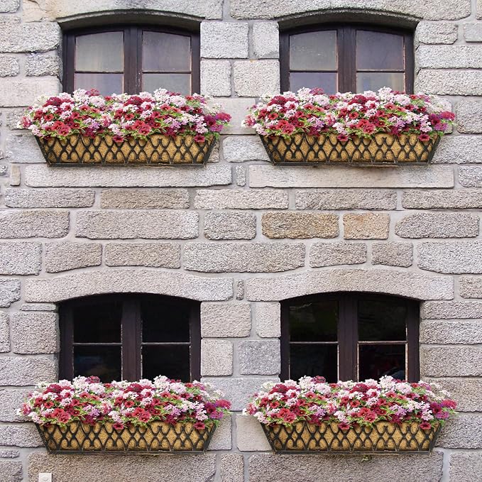 4 Pack 24 Inch Window Boxes Planters Railing Planter Box - Image 6