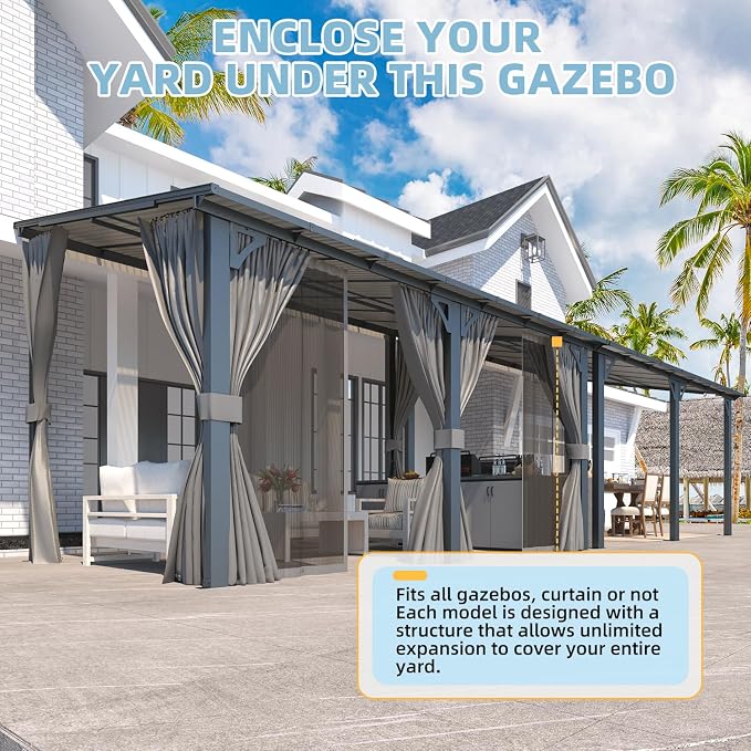 AECOJOY 16' x 8' Gazebo Outdoor Pergola - Image 5