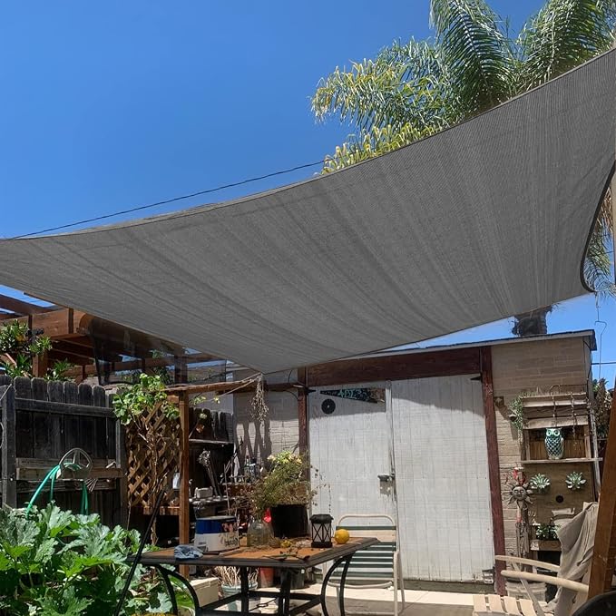 KANAGAWA 6'X12' Dark Gray Custom Size Sun Shade Sail Rectangle UV Block Canopy by KANAGAWA