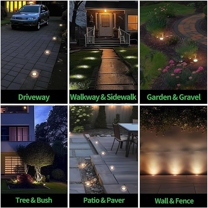 LED Well Light Kit, 6 Pack In Ground Landscape Lights and 100W Transformer and - Image 6