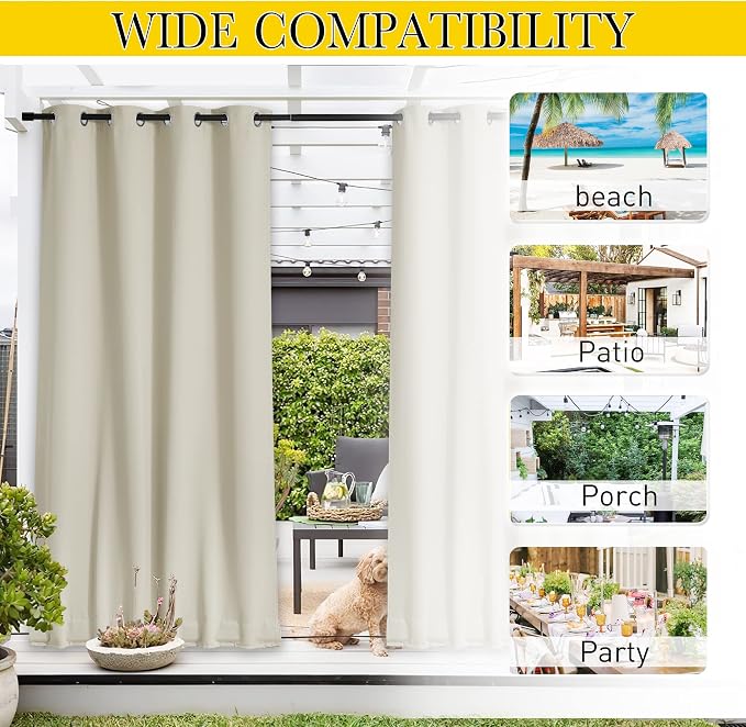 NICETOWN 2 Panels Outdoor Curtains - Image 7