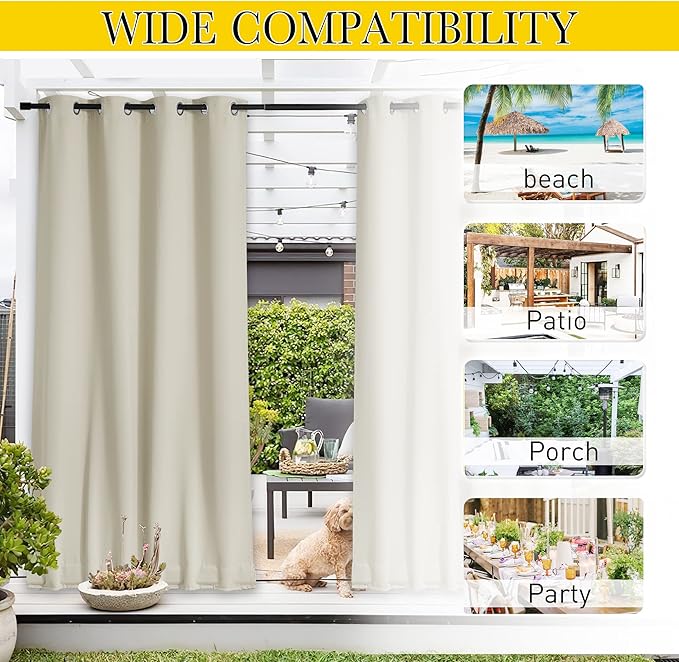 NICETOWN 2 Panels Weighted Blackout Curtains - Image 8