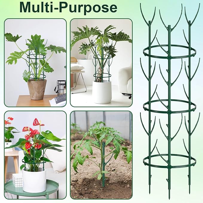 18 Pcs Plant Support Stakes & Plant Cage Support Rings, Plant Supports - Image 6