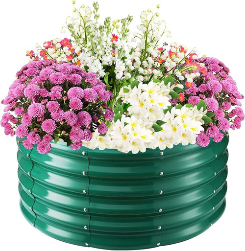 17" Tall Elevated Round Metal Rised Garden Bed- 2.7'x2.7' in Size and 0.8MM by TBMLC