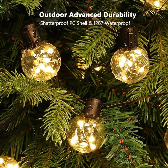 Outdoor String Lights Battery Operated, 22ft 20 LED Bulbs Hanging Lights - Image 5