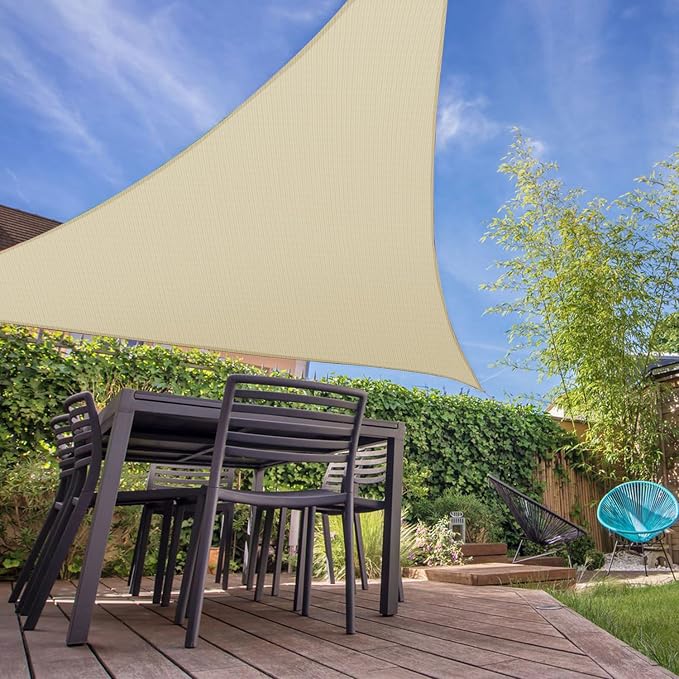 E&K Sunrise 19' x 19' x 19' Sun Shade Sail Triangle Canopy Shade Cover UV Block - Image 7