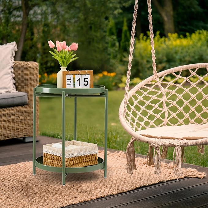 danpinera 2 Tier Metal Side Table - Image 6