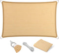 Eden's Decor Straight Flat-Edged Sun Shade Sail Rectangular 14' x 20' Beige by EdensDecorInc