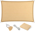 Eden's Decor Straight Flat-Edged Sun Shade Sail Rectangular 16' x 20' Beige by EdensDecorInc