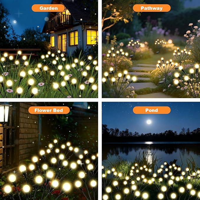 ALSO GO Solar Lights Outdoor, 2 Pack 16 LEDs Firefly Lights, Waterproof Solar - Image 6