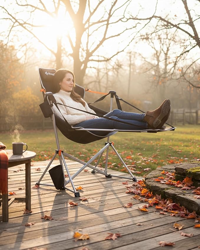 KingCamp Hammock Chair with Footrest – Heavy Duty Swinging Rocking Camping - Image 2