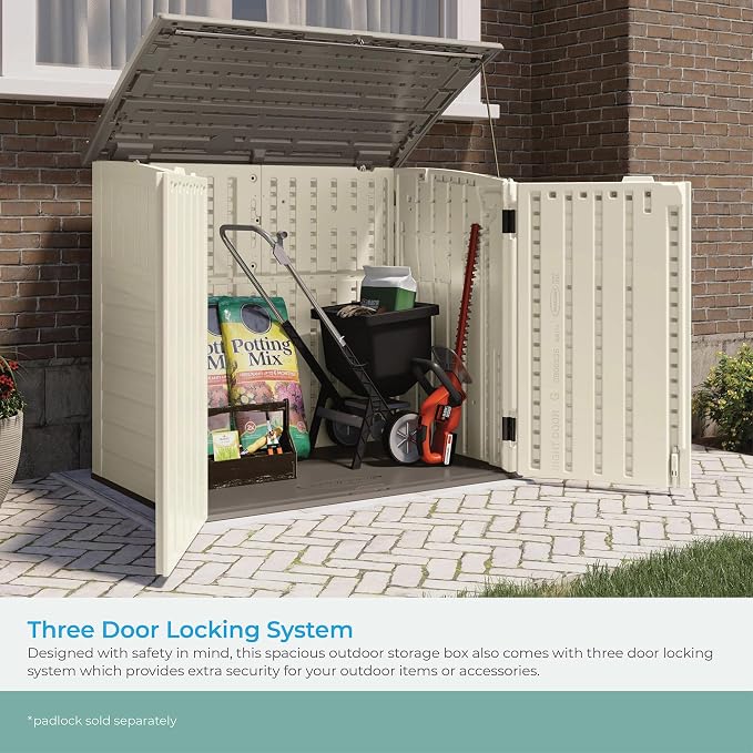 Suncast 34 Cu Ft Horizontal Resin Plastic Storage Shed - Image 6
