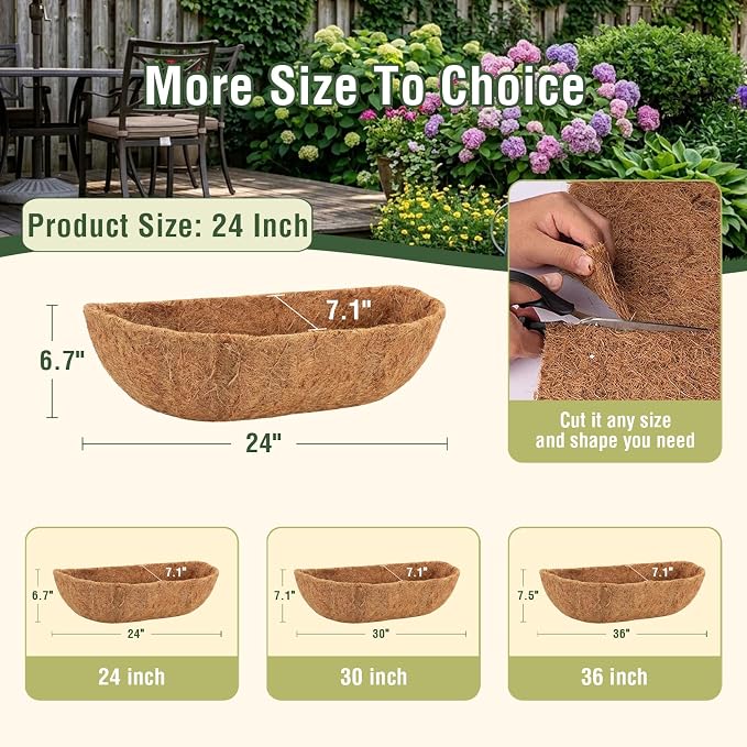 4 Pcs 24 Inch Trough Coco Liner - Image 2