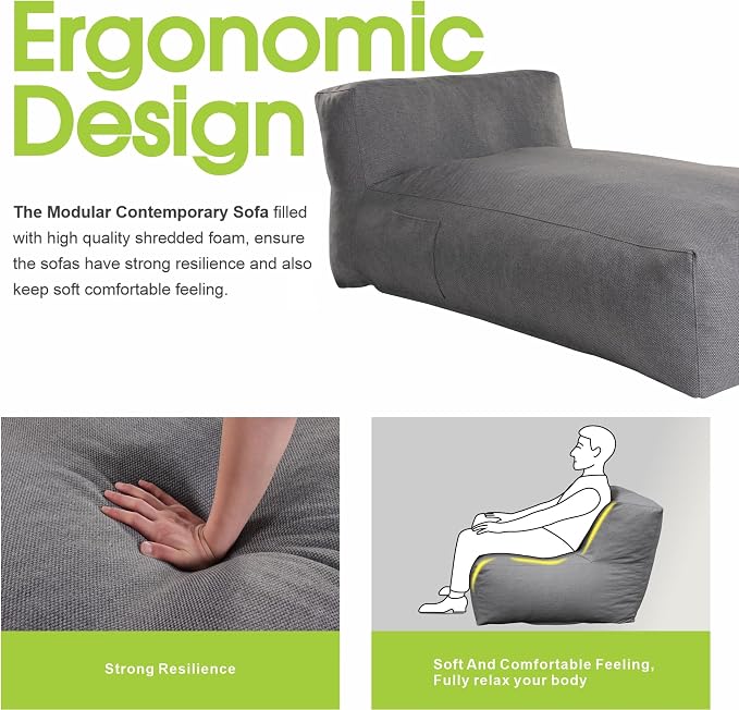 Outdoor Bean Bag Lounger Chair, Big Comfy Outdoor Daybed - Image 4