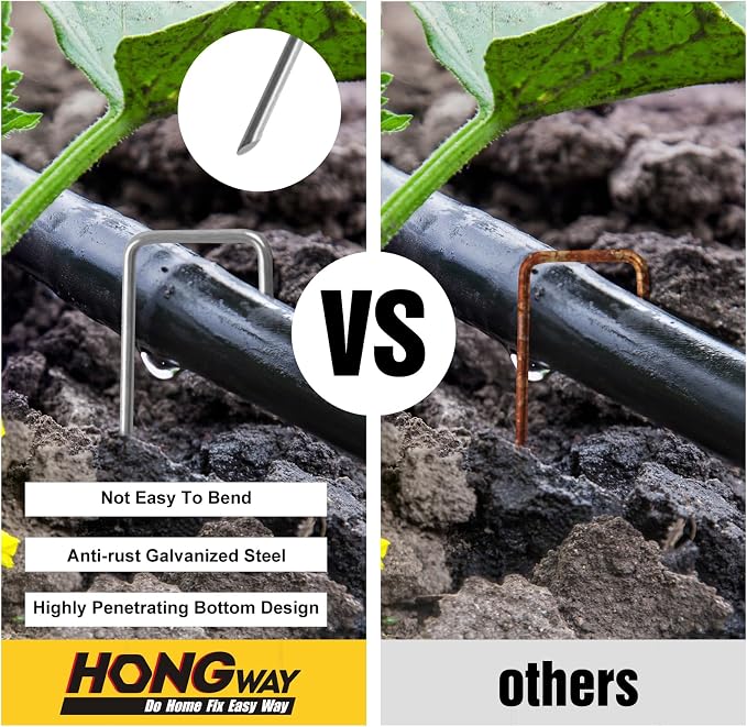 HongWay 360 Pack 6 Inch Landscape Staples, Galvanized Garden Staples 11 Gauge - Image 5