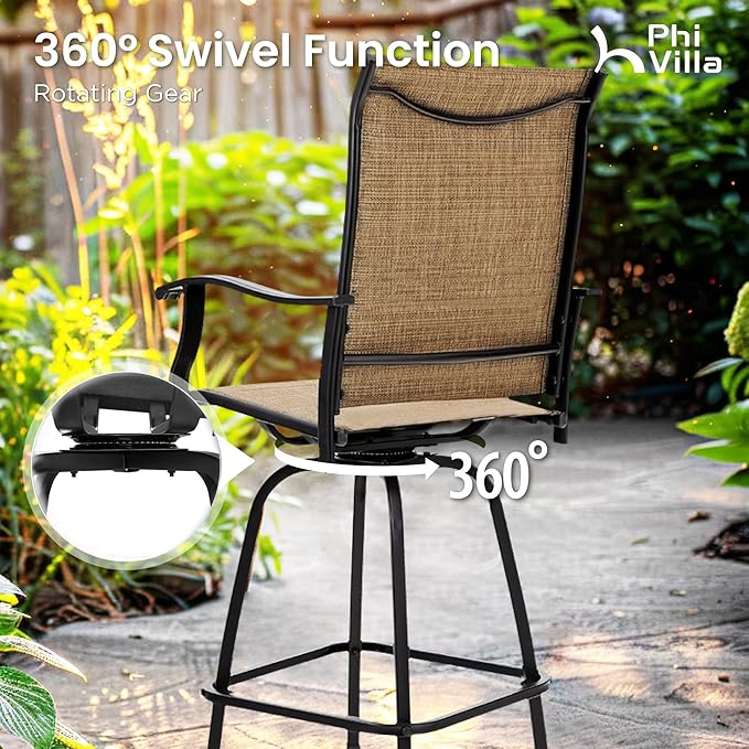 PHI VILLA 5 Piece Outdoor Bar Set - Image 3