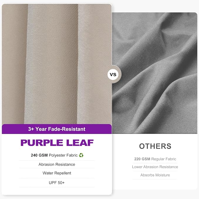 PURPLE LEAF 8.8' X 8.8' Left-right Tilt Patio Umbrella Outdoor Cantilever - Image 4