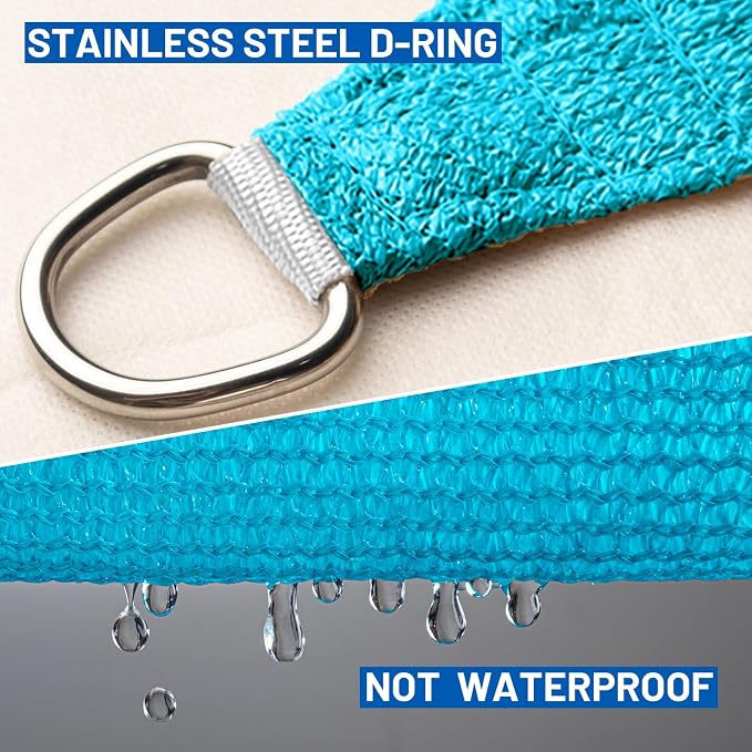 SUNLAX Sun Shade Sail 10' x 16' Butter Cream Rectangle Canopy Sail Shade Cover - Image 6
