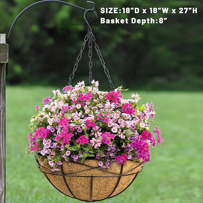 2 Pack 18 Inch Extra Large Deep Hanging Baskets - Image 7