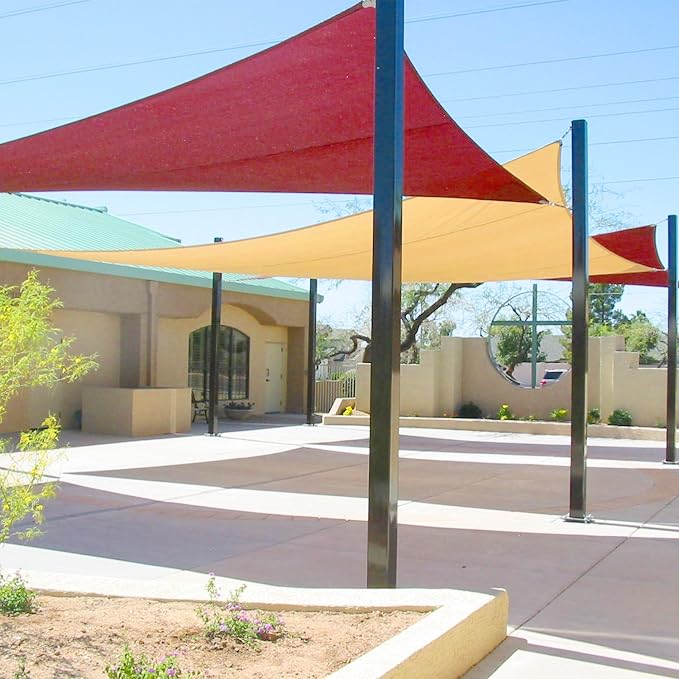 E&K Sunrise 12' x 12' x 12' Sun Shade Sail Triangle Canopy Shade Cover UV Block - Image 8