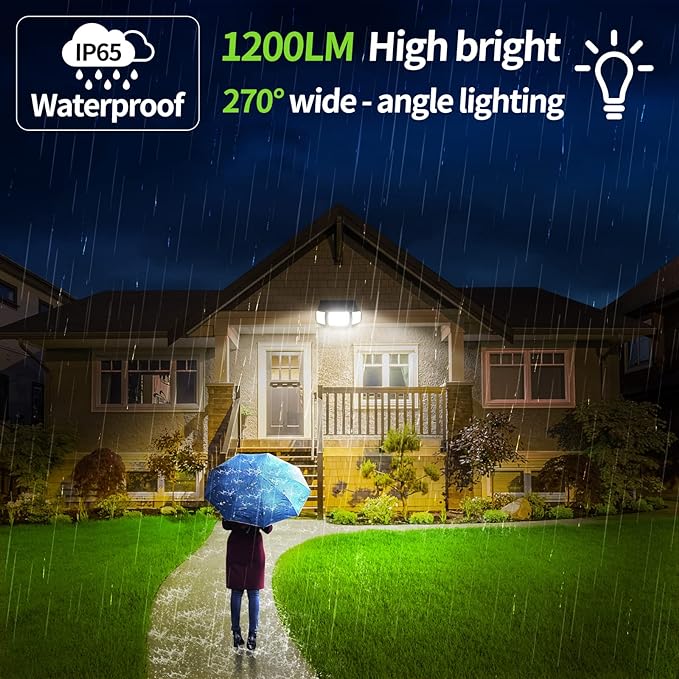 intelamp Solar Outdoor Lights, 6000mAh Motion Sensor - Image 2