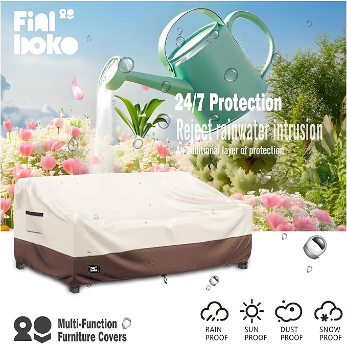 3-Seater Outdoor Sofa Cover, 76Wx32Dx31H inches Outdoor Furniture Covers - Image 4