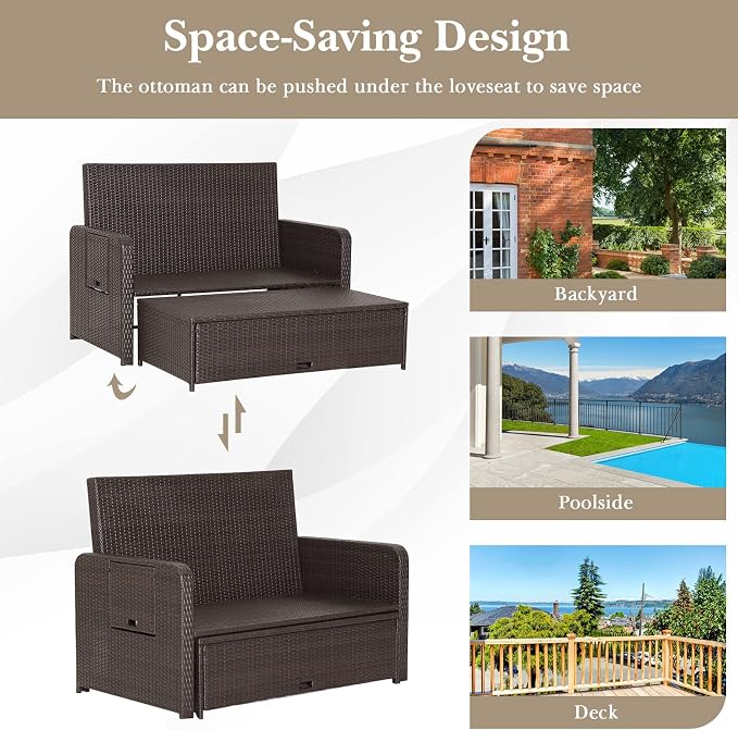 COSTWAY Patio Rattan Daybed - Image 5