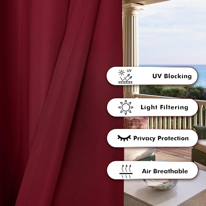 BONZER Waterproof Indoor/Outdoor Curtains - Image 3