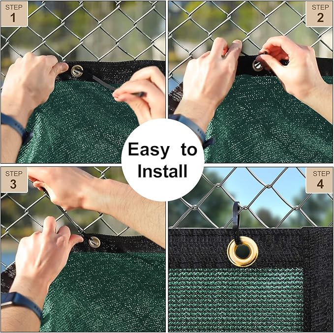UPGRADE Privacy Fence Screen 5'x56' Dark Green Outdoor 90% Visibility Blockage - Image 4