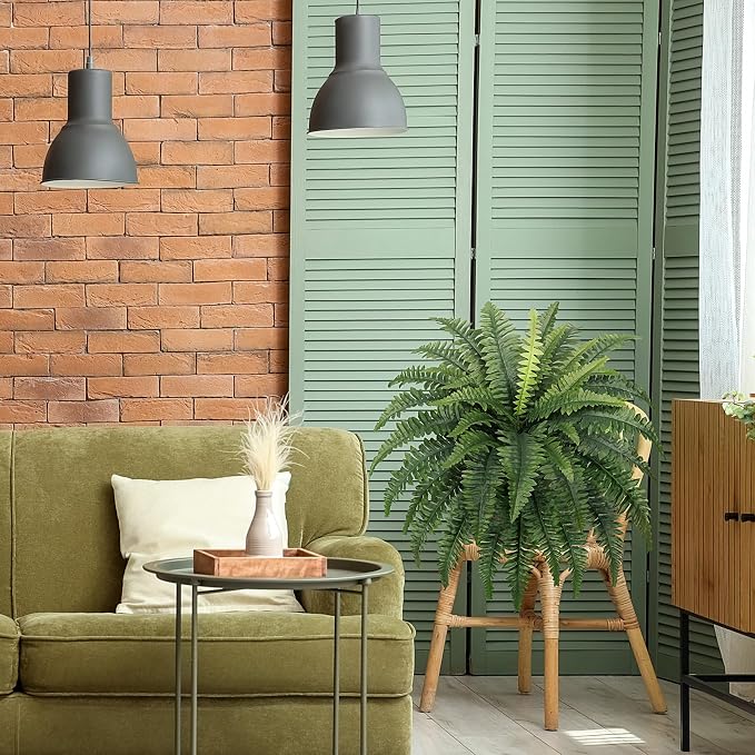 35" Fake Ferns, 4 Large Artificial Bonston Ferns Bushes Plants - Image 7